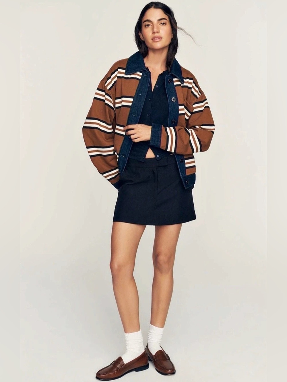 Maeve by Anthropologie Cotton Cardigan Jacket NWT, Brown & Blue